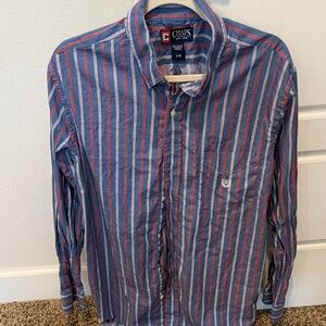 Chaps Men's Shirt with Blue and Red Stripes
